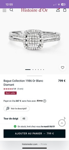 Bague collection 1986 - or, blanc