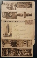 Old postcard 3 shutters Morocco Marrakech 1946