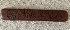 Vtg African Mancala/ Awale Wooden Hand Carved  Game w/ Bonduc Seeds Ivory Coast