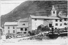 734 - cpa 09 Place et Church de Merens