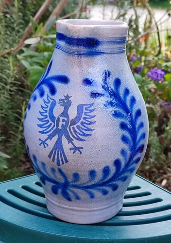 Ancien pichet grès - pichet, bleu