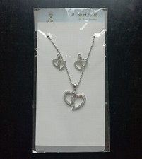 Parure argentée cœur avec