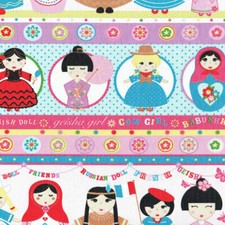 Textiles English Galles & Poupées Tissu - Multicolore - 100 % Coton - 160 cm de large