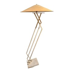 Gianfranco Frattini Floor Lamp 56” Tall w/ 22” Shade Mid Century Modern Zig-zag