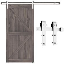 SMARTSTANDARD 6.6 Feet Brushed Nickel Barn Door Hardware Kit For 36” - 48” Door