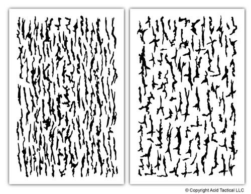 Tree bark paint - bark, stencils