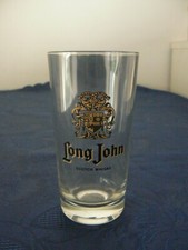 OLD LONG JOHN SCOTCH WHISKY ADVERTISING GLASS VINTAGE COLLECTION BISTRO BAR