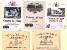 70étiquettes de vin de POMEROL et Lalande de Pomerol