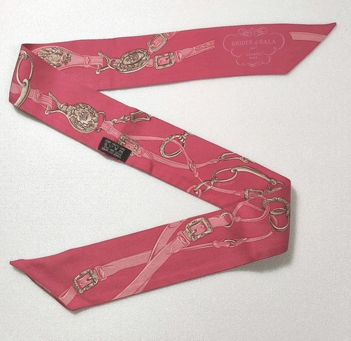 Foulard soie rose hermes - soie,