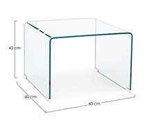 Petite Table De Sofa Salon Carré Verre Moderne Design Iris 60X60