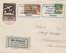 1925 SUISSE vol Bâle-Zurich lettre postale aérienne avec vignette spéciale