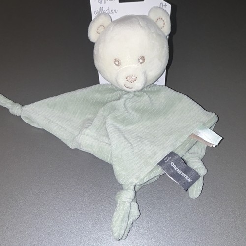 Doudou plat ours - , blanc
