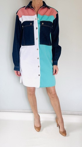 Robe chemise denim maje - denim,