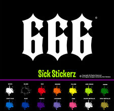 666 Satan Devil Evil Hell Vinyl Decal Bumper Sticker Car Windows Emo Goth