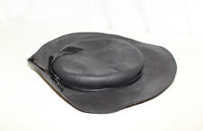 Chapeau de paille noire avec ruban brillant Pour femme Taille 55,5 cm