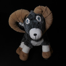 N24.262 Plush Figure Sheep Ram Grey White Brown Textisun France Vintage