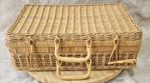 Ancien valise valisette osier