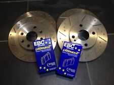 Mazda MX5 Mk1 1.8 Mk2 1.6/1.8 Grooved Brake Discs & EBC UltiMAX Pads, Fnt + Rear
