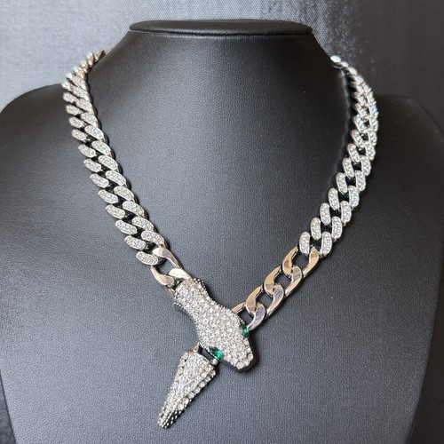 Collier femme serpent strass