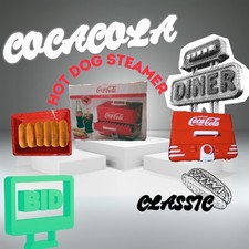 Hot Dog Steamer Red Large Coca-Cola Heat-Resistant Handles Hidden Cord Wrap