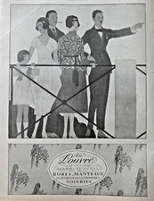 1920 LOUVRE PRESS ADVERTISEMENT DRESSES COATS MEN'S CLOTHING SILKS