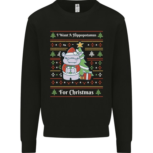 Hippopotame noël drôle - hippopotame,