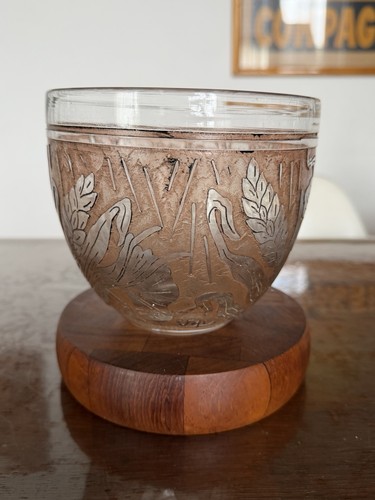 Vase verre gravé - verre,