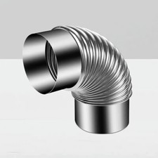 60-120mm Bois Brûleur Poêle Tuyau Coude Cheminée 90 Degrés Inox Acier Qualité