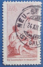 Suisse oblitéré, timbre/vignette précurseur Pro Juventute, 10 Rp, 1912