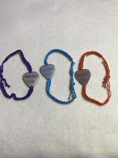 HARD ROCK CAFE IMAGINE BRACELET JOHN LENNON BEATLES GUITAR PICK CHARITY Set Of 3