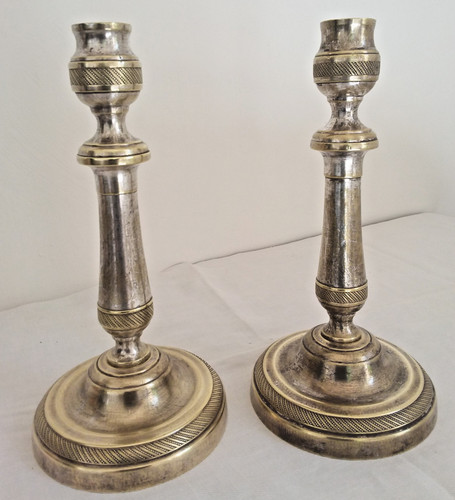 Paire bougeoir bronze - bougeoir,