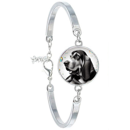 Bracelet cabochon acier chien - cabochon,