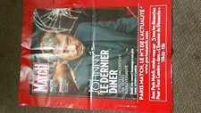 Rare Poster Grd Format Paris Match JOHNNY HALLYDAY Last Meal Free Shipping