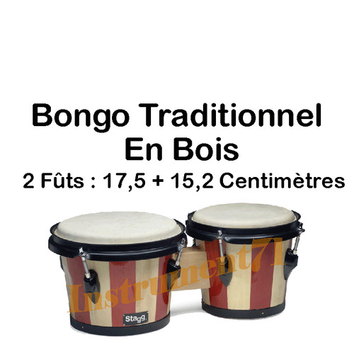 Bongo traditionnel bois - traditionnel,