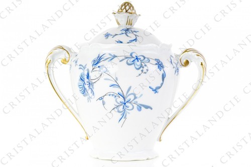Sucrier aux bouquets bleus par