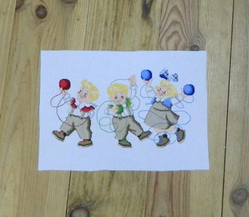 Vtg trio enfants blonds - trio,