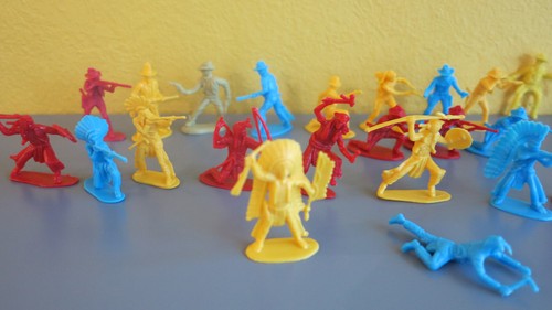 Lot figurines cowboys - 25, de