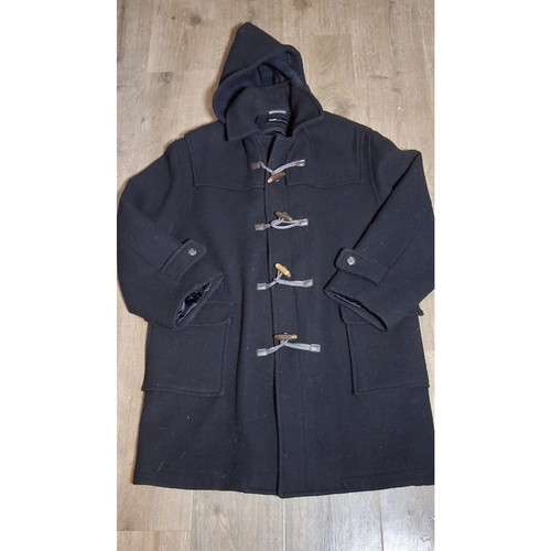 Men black wool - black, duffle