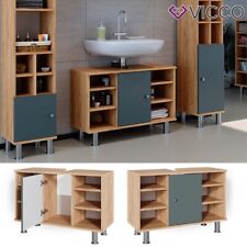 Meuble sous-vasque Meuble de salle de bain Fynn 80 cm chêne vert Vicco