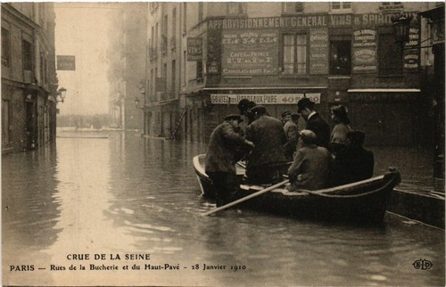Cpa paris crue - de, seine