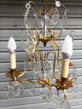 Rare ancien lustre cage en