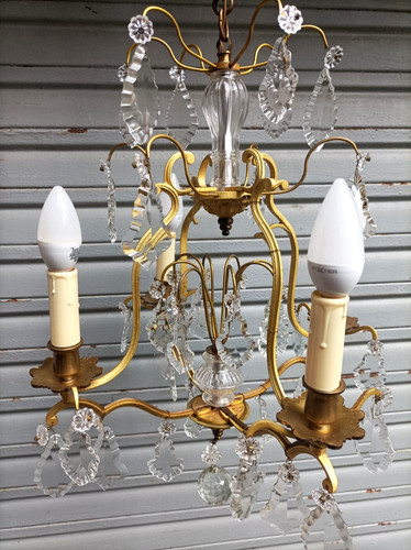 Rare ancien lustre cage - , en