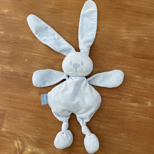 Peluche doudou lapin bleu
