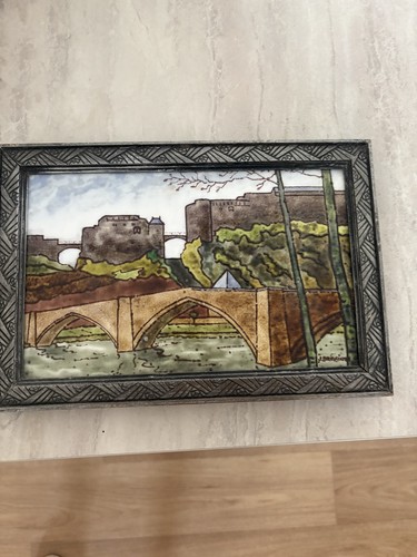 Peinture sur verre signé - peinture, j