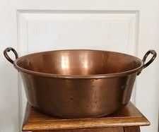 Bassine à Confiture en Cuivre 40 cm – 3,3 kg Confiturier Ancien Poignées Laiton