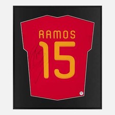 Framed Ramos Signed Shirt, Spain World Cup Winners [Lite]