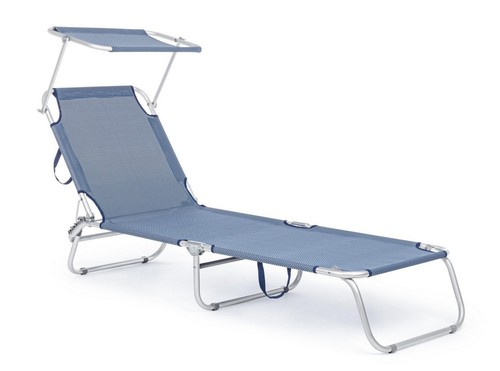 Chaise longue transat bleu - longue, 3