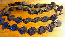 19th century trimmings - black sequins on cotton thread - 60 cm x 1.40 cm