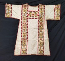 vintage church silk Chasuble vestment brocade woven christian A63