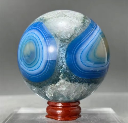 Sphère agate bleue - en,